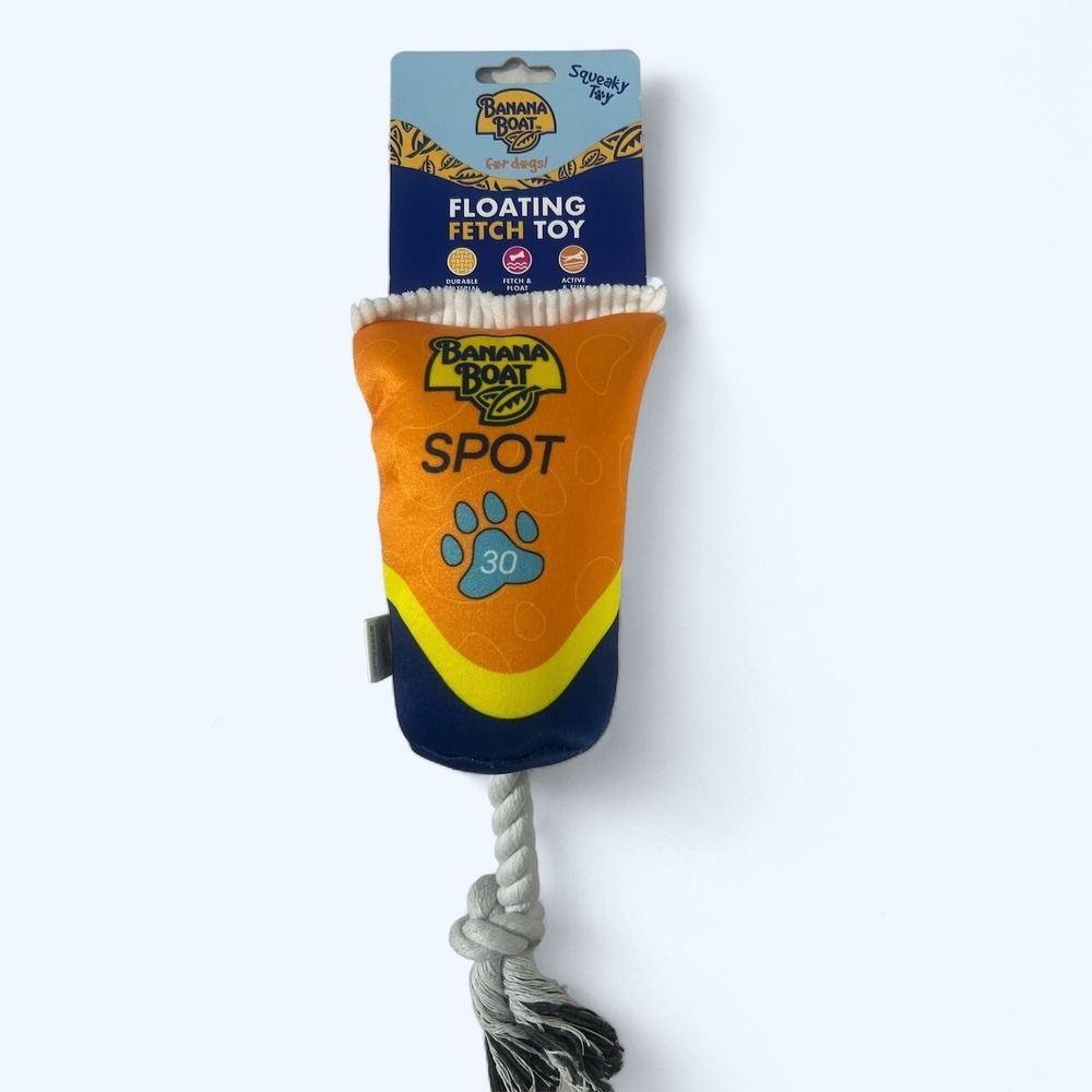 Banana Boat For Dogs Floating Fetch Toy With Squeaker 10"